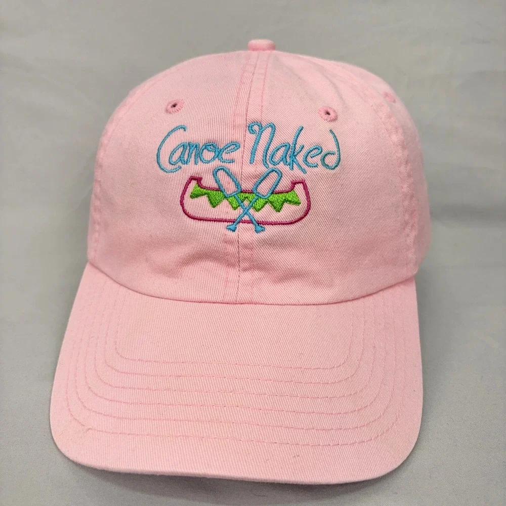 Unbranded Canoe Naked Baseball Hat Women OS Pink Embroidered Strapback